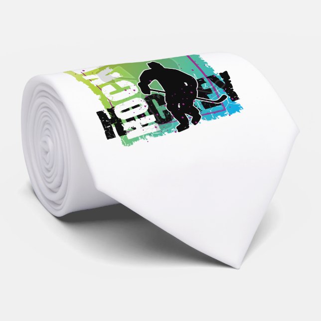 Men's Abstract Hockey Tie (Rolled)