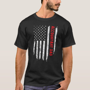 Mens Accountant Dad American Flag Father's Day T-Shirt