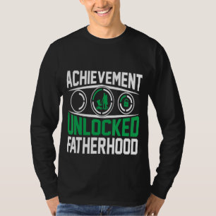 Mens  Achievement Unlocked Fatherhood Father Day T-Shirt