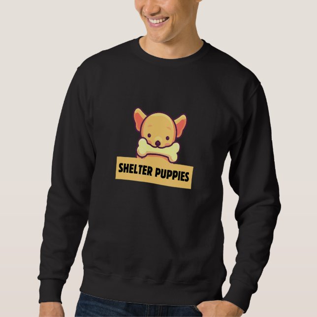 Mens  Adoption Shelter Puppies Animal Pet Rescue Sweatshirt (Front)