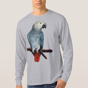 Men's African Grey Parrot Shirt Parrot Art T-shirt