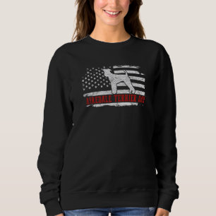 Mens Airedale Terrier Dad Distressed American Flag Sweatshirt