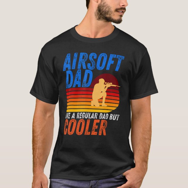 Mens  Airsoft Dad Like A Regular Dad But Cooler Fa T-Shirt (Front)
