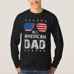 Mens All American Dad 4th Of July Sunglasses Vinta T-Shirt