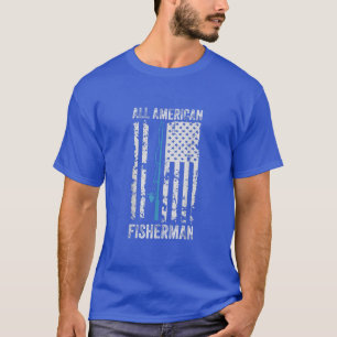 Mens All American fisherman 4th of July fishing am T-Shirt