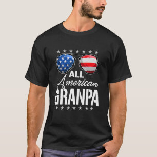 Mens All American Grandpa Sunglasses Usa Flag 4th  T-Shirt