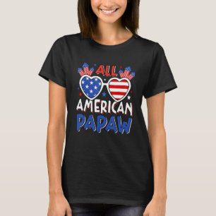 Mens All American Papaw 4th Of July American Flag T-Shirt