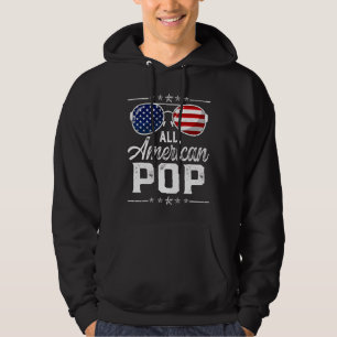 Mens All American Pop 4th Of July Patriotic Father Hoodie