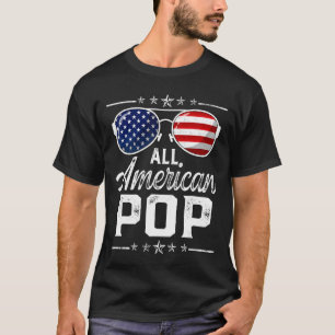 Mens All American Pop 4th Of July Patriotic Father T-Shirt