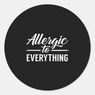 Mens allergic against allergies humour allergy classic round sticker