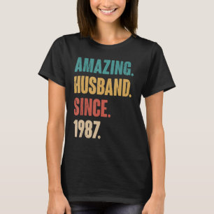 Mens Amazing Husband Since 1987 - 36th Wedding Ann T-Shirt