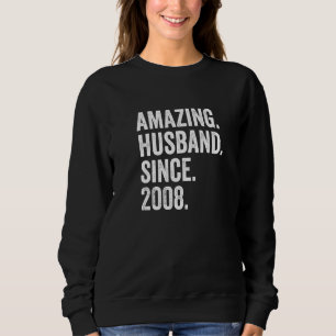 Mens Amazing Husband Since 2008 14th Wedding Anniv Sweatshirt