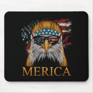 Mens America Eagle Mullet 4th Of July Aamerican Mouse Pad