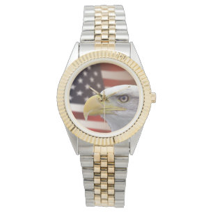 Men's American Eagle Flag Two-Tone Watch
