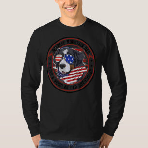 Mens American Flag 4th Of July Bernese Mountain Da T-Shirt