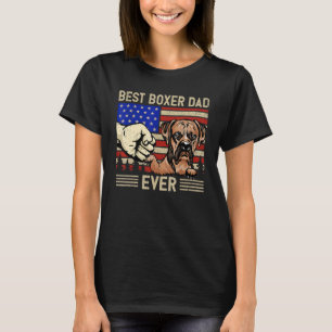 Mens American Flag Best Boxer Dad 4th Of July Fath T-Shirt