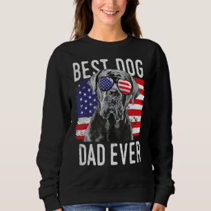 Mens American Flag Best Dog Dad Ever Cane Corso Us Sweatshirt
