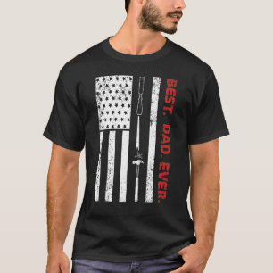 Mens American Flag Best Woodworker Dad Ever Fathe T-Shirt