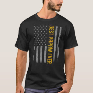 Mens American Flag Dad   For Fathers Day Best Papa T-Shirt