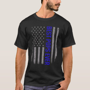 Mens American Flag Dad   For Father's Day Best Pop T-Shirt