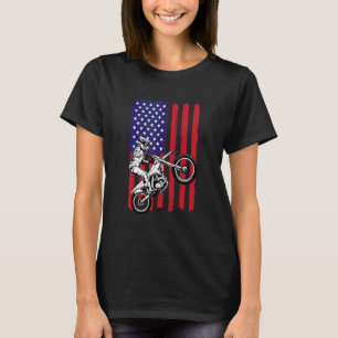 Mens American Flag Dirt Bike Motocross Vintage End T-Shirt