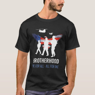 Mens American Flag Eagle Brotherhood One For All T-Shirt