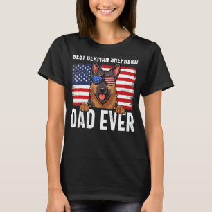 Mens American Flag German Shepherd Dad Dog  Father T-Shirt
