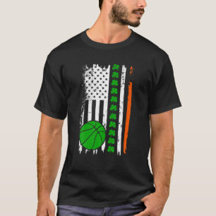 Mens American Flag Ireland Flag ST PATRICKS DAY Ba T-Shirt