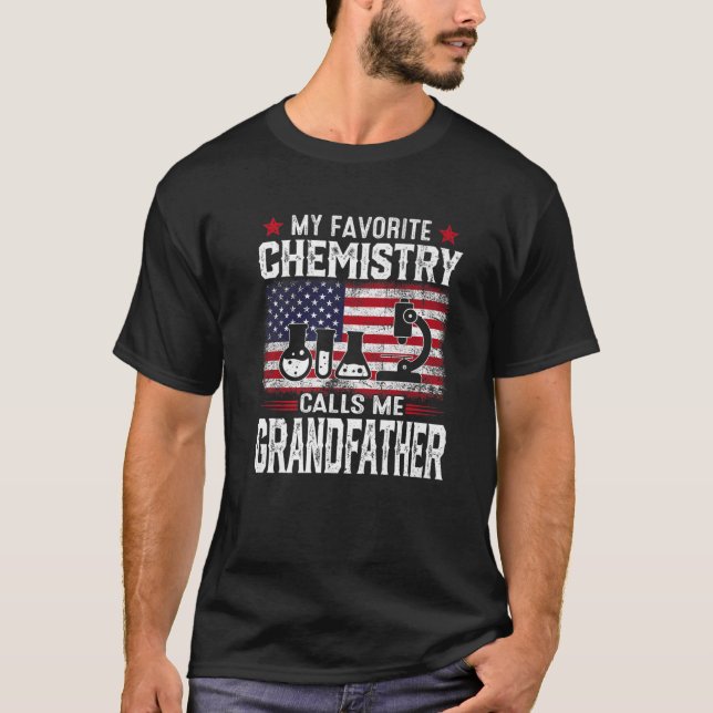 Mens American Flag My Favourite Chemistry Calls Me T-Shirt (Front)