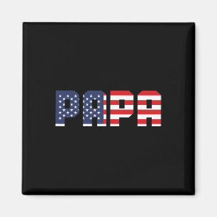 Mens American Flag Papa Men 4th Of July Magnet