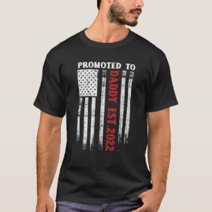 Mens American Flag Promoted To Daddy Est 2022 Fath T-Shirt