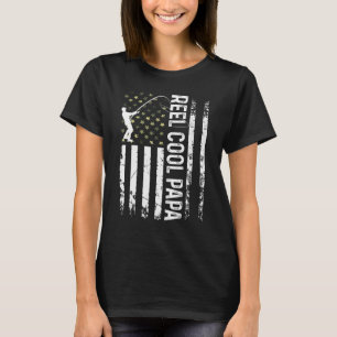 Mens American Flag Reel Cool Daddy For Papa Husban T-Shirt