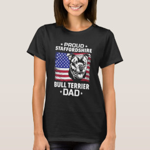 Mens American Flag Staffy Proud Staffordshire Bull T-Shirt