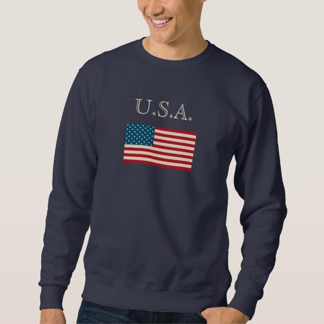 Men's American Flag U.S.A. Sweatshirt Gift (Front)