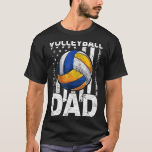 Mens American Flag Volleyball Father's Day Volley T-Shirt