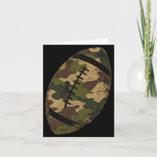 Mens american football camouflage design card