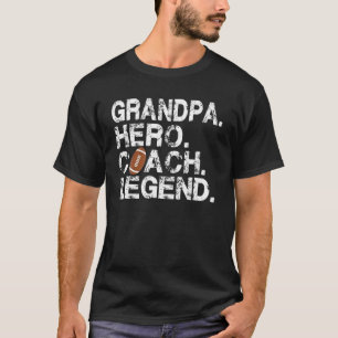 Mens American Football Grandpa Hero Coach Legend F T-Shirt