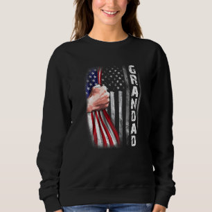 Mens American Grandad Flag Fist Bump Grandad Sweatshirt
