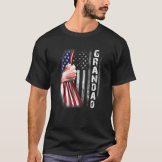 Mens American Grandad Flag  Fist Bump Grandad T-Shirt