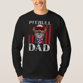 Mens American Pitbull Dad Usa Flag T-Shirt