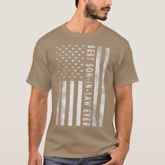 Mens American USA Flag Best Son In law Ever Funny  T-Shirt