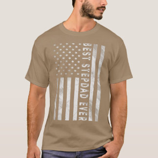 Mens American USA Flag Best Step Dad Ever Father's T-Shirt