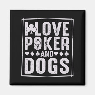 Mens And Dogs Funny Play Card Gambler Performance Magnet