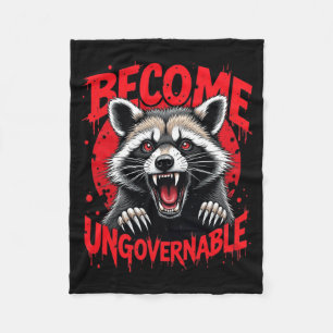 Mens Angry Racoon Become Ungovernable Performance Fleece Blanket