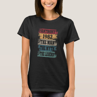 Mens Anthony 1982 40 Years Funny 40th Birthday Dec T-Shirt
