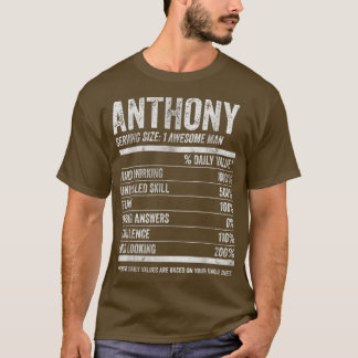 Mens Anthony Nutrition Personalised Name  Funny Na T-Shirt