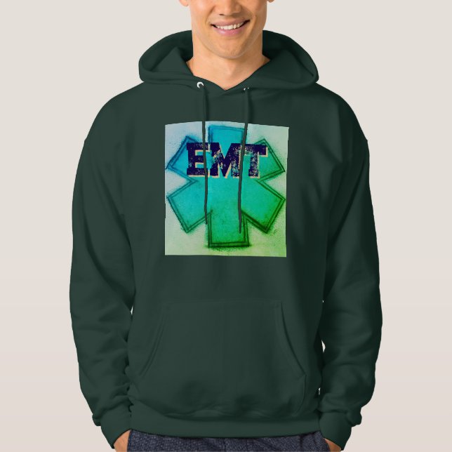 Men's Aqua EMT Hoodie (Front)