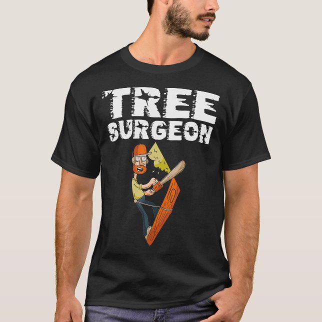 Mens Arborist Gift Dad Tree Surgeon Climbing Chain T-Shirt (Front)