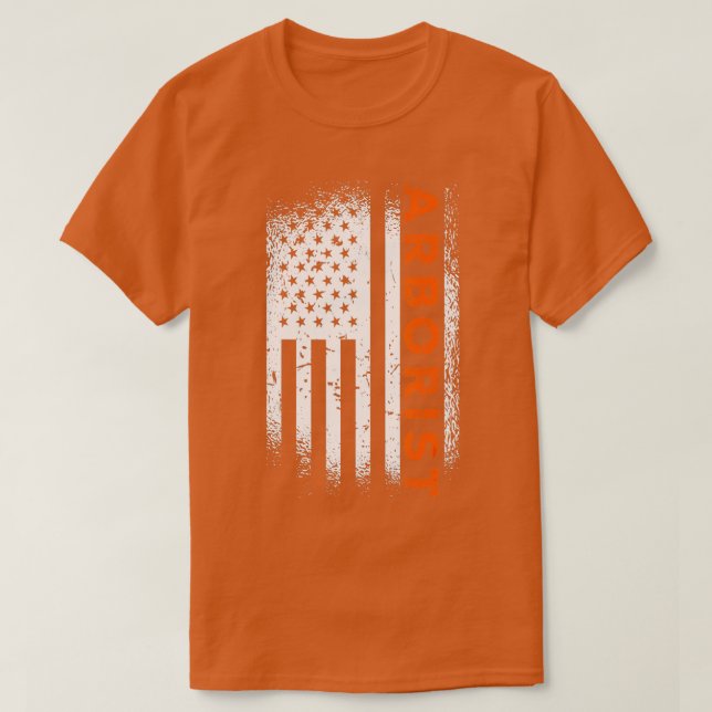 Mens Arborist US Flag  T-Shirt (Design Front)