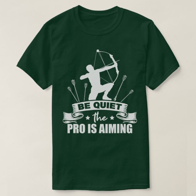 Mens Archer The Pro Is Aiming Bow Arrows Archery  T-Shirt (Design Front)